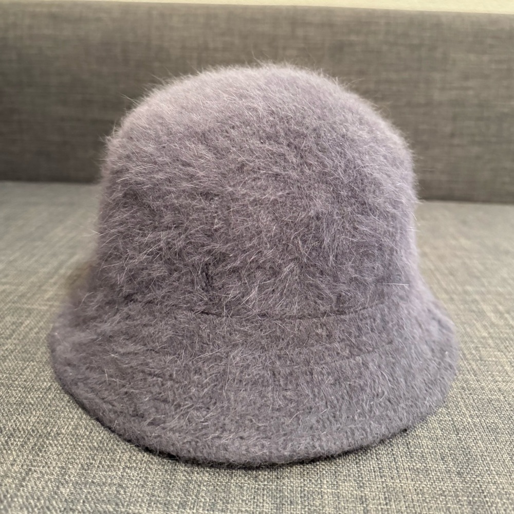 Wool Fuzzy Gray Bucket Hat